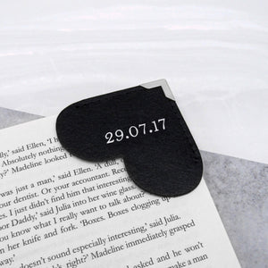 Handmade Special Date Personalised Leather Heart Corner Bookmark - PARKER&CO