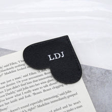 Load image into Gallery viewer, Handmade Metallic Edge Personalised Leather Heart Corner Bookmark - PARKER&amp;CO