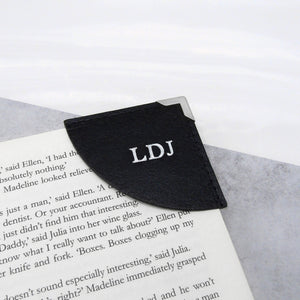 Handmade Metallic Edge Personalised Leather Curved Corner Bookmark - PARKER&CO