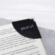 Load image into Gallery viewer, Handmade Special Date Personalised Leather Curved Corner Bookmark - PARKER&amp;CO