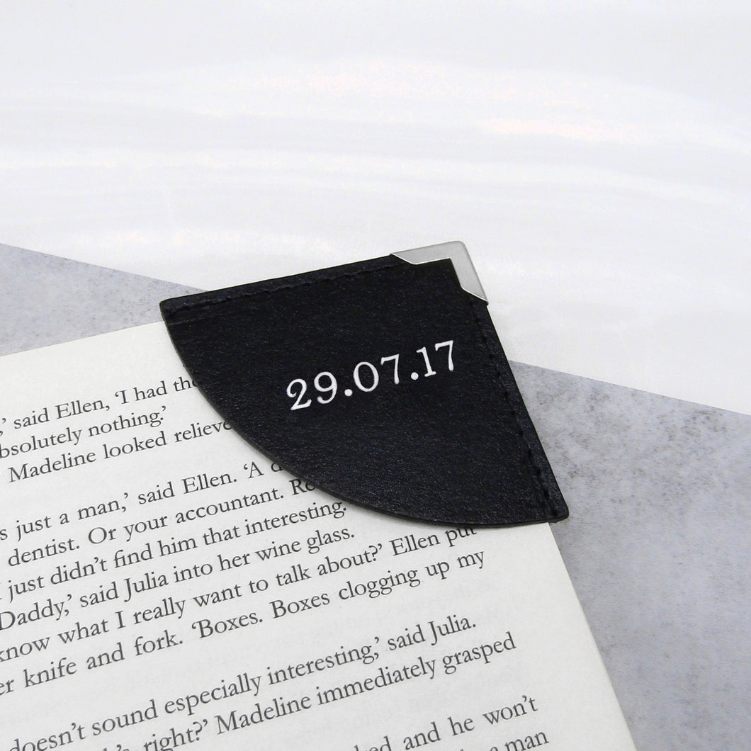 Handmade Special Date Personalised Leather Curved Corner Bookmark - PARKER&CO