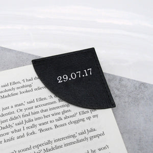 Handmade Metallic Edge Personalised Leather Curved Corner Bookmark - PARKER&CO