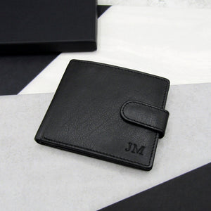 Personalised Men's RFID Black Leather Bifold Wallet - PARKER&CO