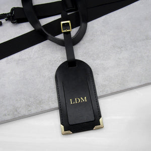 Handmade Personalised Metallic Edge Leather Luggage Tag - PARKER&CO