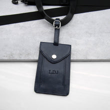 Load image into Gallery viewer, Personalised Metallic Edge Leather Luggage Tag - PARKER&amp;CO