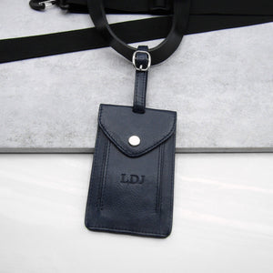 Personalised Metallic Edge Leather Luggage Tag - PARKER&CO