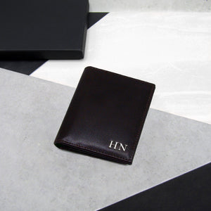 Personalised Men's RFID Leather Trifold Card Holder Wallet - PARKER&CO