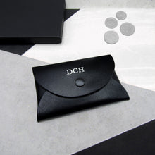 Load image into Gallery viewer, Handmade Personalised Leather Coin &amp; Card Holder - PARKER&amp;CO