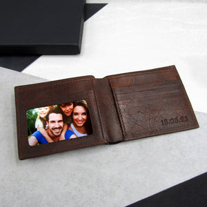 Handmade Personalised Men's RFID Leather Photo Billfold Wallet - PARKER&CO