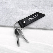 Load image into Gallery viewer, Handmade Personalised Special Date Leather Keyring - PARKER&amp;CO