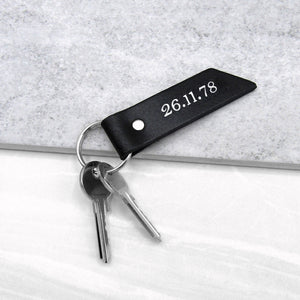 Handmade Personalised Special Date Leather Keyring - PARKER&CO