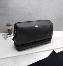 Load image into Gallery viewer, Personalised Special Date Men&#39;s Leather Wash Bag - PARKER&amp;CO