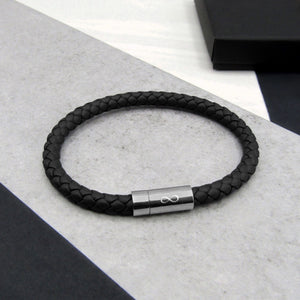 Men's Infinity Thick Leather Bracelet - PARKER&CO