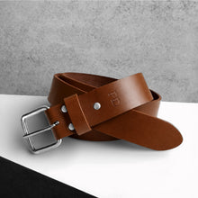 Load image into Gallery viewer, Handmade Personalised Men's Hidden Initial Leather Belt