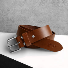 Load image into Gallery viewer, Handmade Personalised Men's Initial Leather Belt