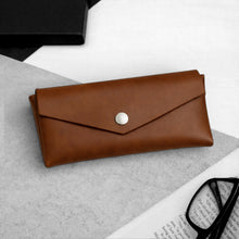 Load image into Gallery viewer, Handmade Pointed Leather Hard Glasses Case