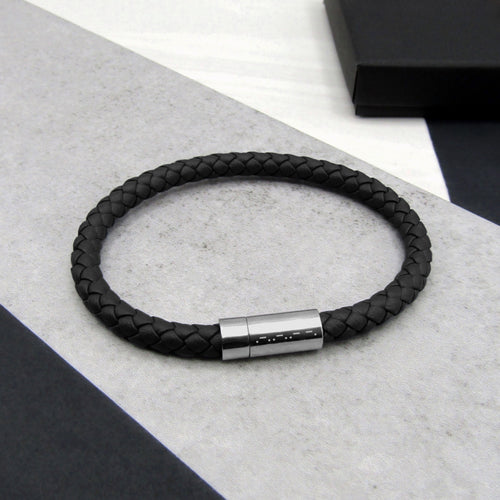 Men's Personalised Morse Code Leather Bracelet - PARKER&CO