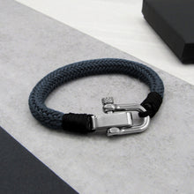 Load image into Gallery viewer, Personalised Men&#39;s Thick Nautical Shackle &amp; Rope Bracelet - PARKER&amp;CO
