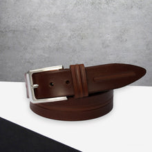 Load image into Gallery viewer, Men&#39;s Thick Full Grain Ribbed Leather Belt