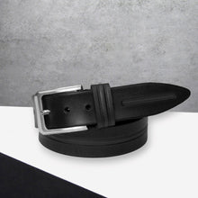 Load image into Gallery viewer, Men&#39;s Thick Full Grain Ribbed Leather Belt