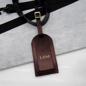 Handmade Personalised Leather Luggage Tag