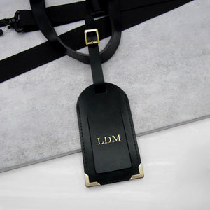 Handmade Personalised Metallic Edge Leather Luggage Tag