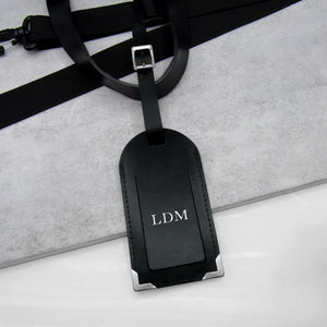 Handmade Personalised Metallic Edge Leather Luggage Tag