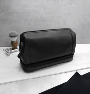 Men's Leather Travel Wash Bag / Toiletry Bag