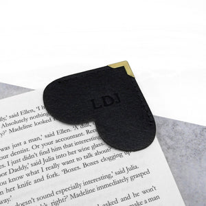 Handmade Special Date Personalised Leather Heart Corner Bookmark