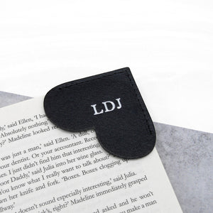 Handmade Special Date Personalised Leather Heart Corner Bookmark