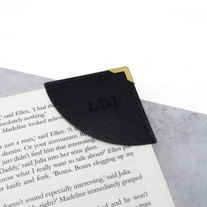 Handmade Special Date Personalised Leather Curved Corner Bookmark