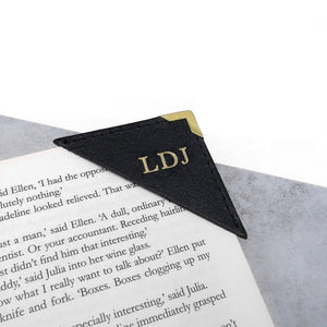 Handmade Metallic Edge Personalised Leather Corner Bookmark