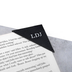 Handmade Metallic Edge Personalised Leather Corner Bookmark