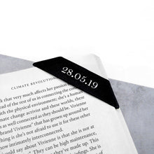 Load image into Gallery viewer, Handmade Special Date Personalised Leather Page Corner Bookmark