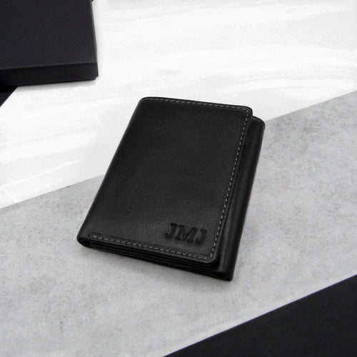 Personalised Men's RFID Trifold Leather Wallet