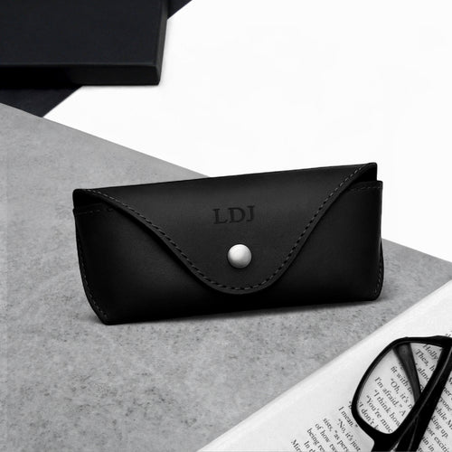 Handmade Personalised Leather Arched Hard Glasses Case