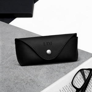 Handmade Personalised Leather Arched Hard Glasses Case