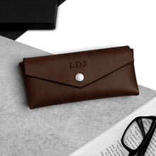 Load image into Gallery viewer, Handmade Personalised Pointed Leather Hard Glasses Case