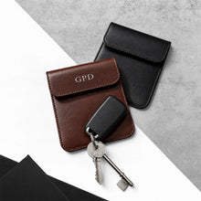 Load image into Gallery viewer, Personalised Leather RFID Safe Car Key Fob Pouch
