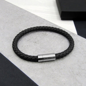 Men's Personalised Roman Numeral Year Leather Bracelet - PARKER&CO