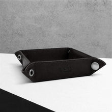 Load image into Gallery viewer, Handmade Personalised Special Date Leather Desk Tidy Valet Tray