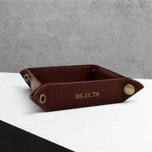 Load image into Gallery viewer, Handmade Personalised Leather Desk Tidy Valet Tray