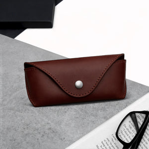 Handmade Leather Arched Hard Glasses Case