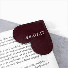 Load image into Gallery viewer, Handmade  Personalised Leather Love Heart Corner Bookmark - PARKER&amp;CO