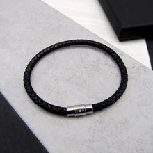 Load image into Gallery viewer, Men&#39;s Personalised Love Heart Single or Double Leather Bracelet - PARKER&amp;CO