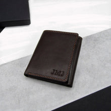 Load image into Gallery viewer, Personalised Men&#39;s RFID Trifold Leather Wallet - PARKER&amp;CO