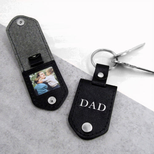 Handmade Personalised Dad Leather Photo Keyring - PARKER&CO
