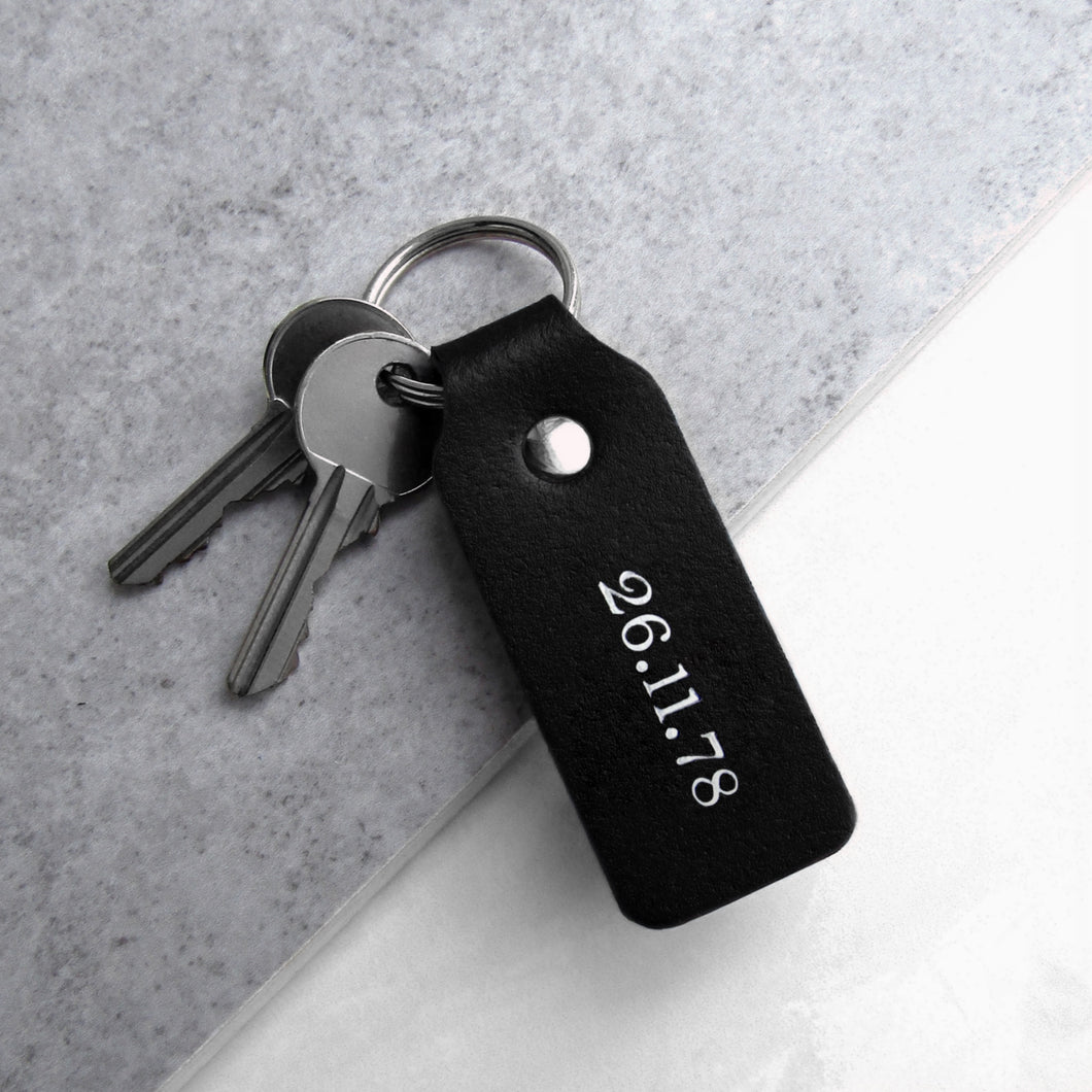 Handmade Personalised Leather Special Date Keyring - PARKER&CO