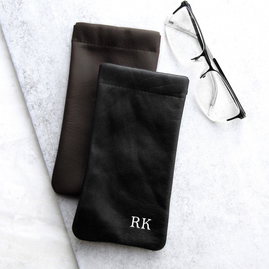 Handmade Personalised Soft Leather Glasses Case - PARKER&CO