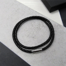 Load image into Gallery viewer, Men&#39;s Personalised Morse Code Double Strand Leather Bracelet - PARKER&amp;CO